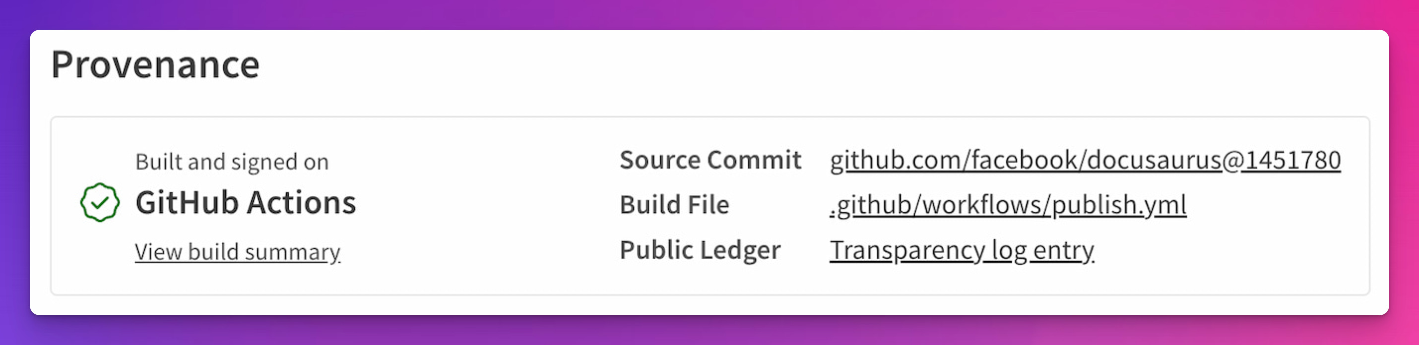 npm trusted publishing provenance details